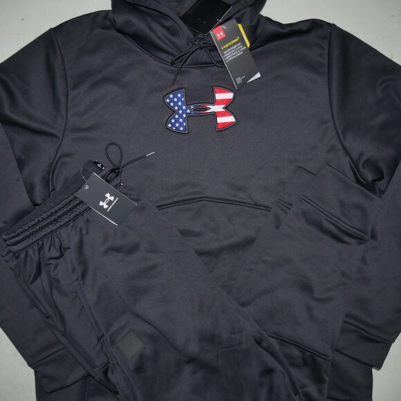 Under Armour 2 PC Sweatsuit Mens Size XL Freedom Fleece Hoodie Joggers Gift Set - Picture 9 of 10